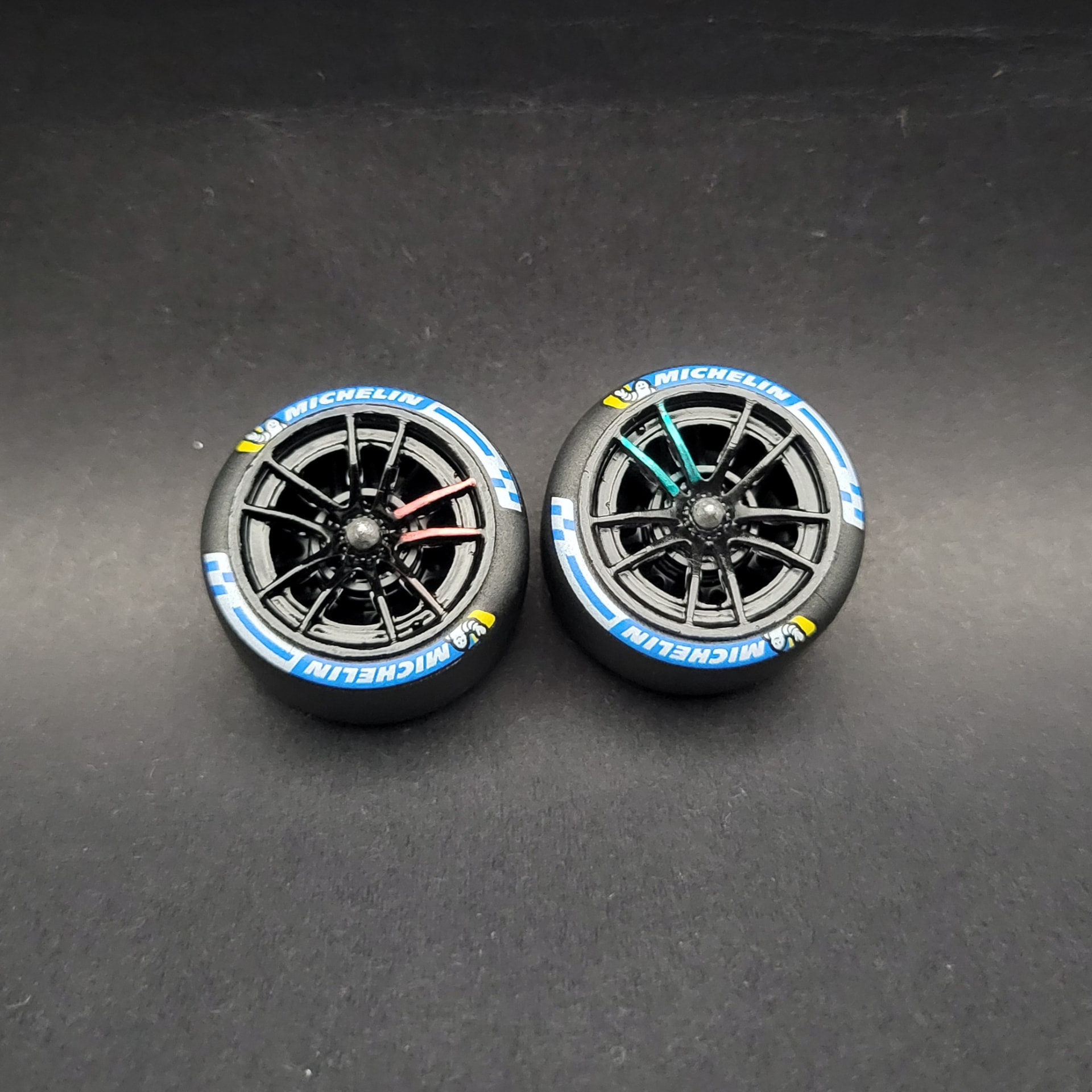 Matte black 5-spoke custom LEGO-compatible wheel