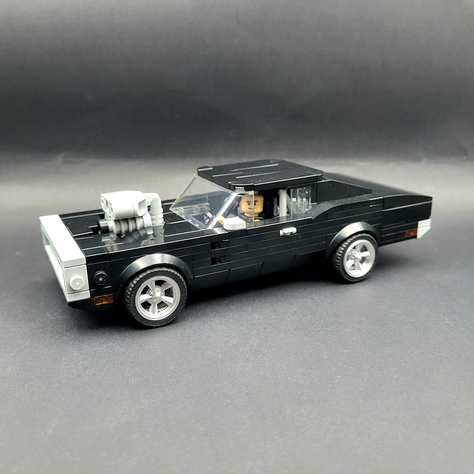 Dodge Charger style 5 spoke slot mag custom LEGO-compatible wheel