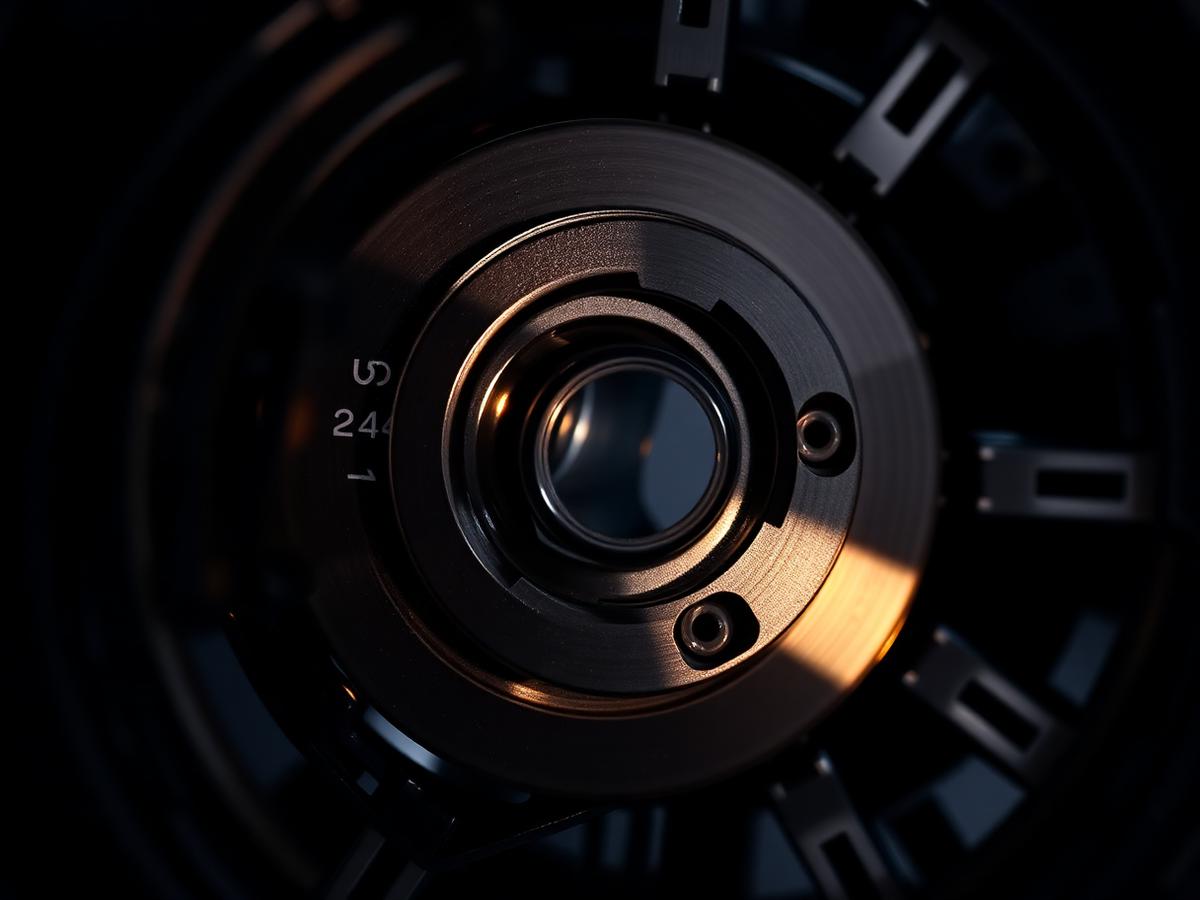 Macro of the machined axle interface on a custom LEGO wheel